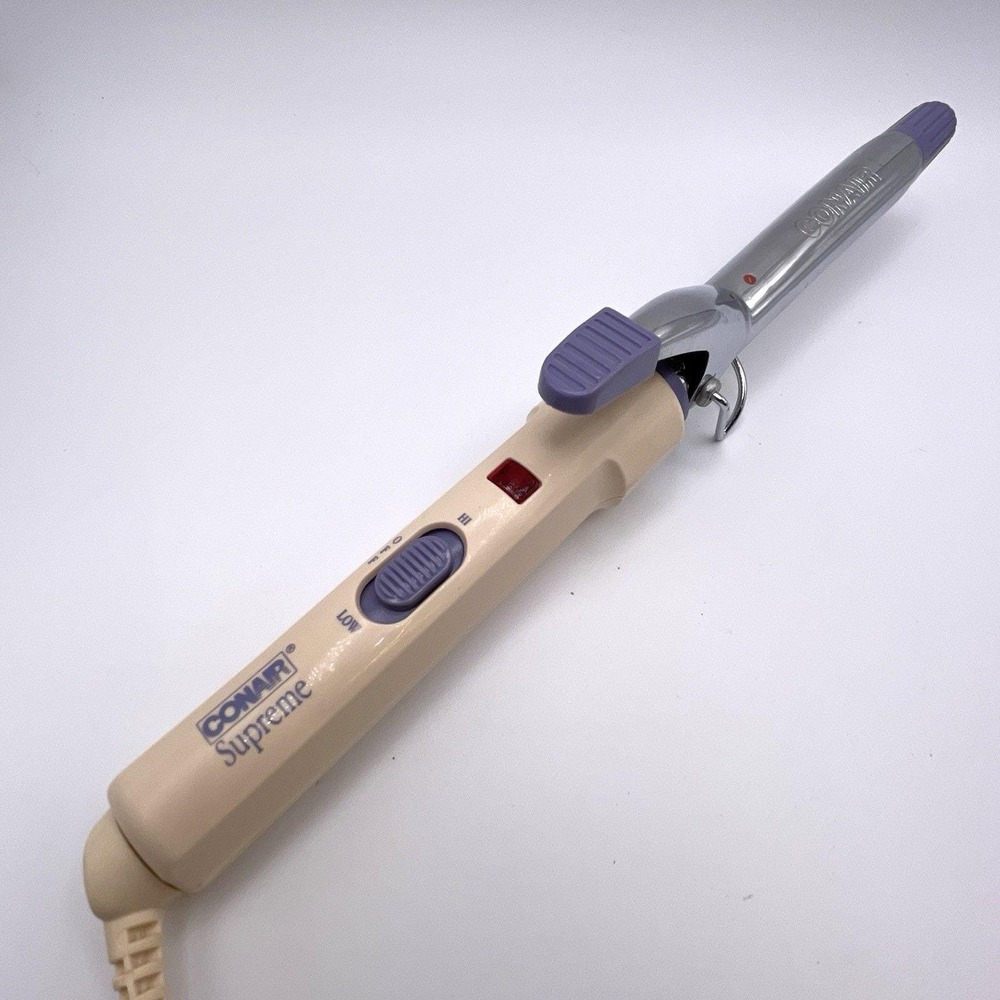 Vtg Conair Supreme 3/4" Barrel Curling Iron Vintage Textured Curls CD36 TESTED